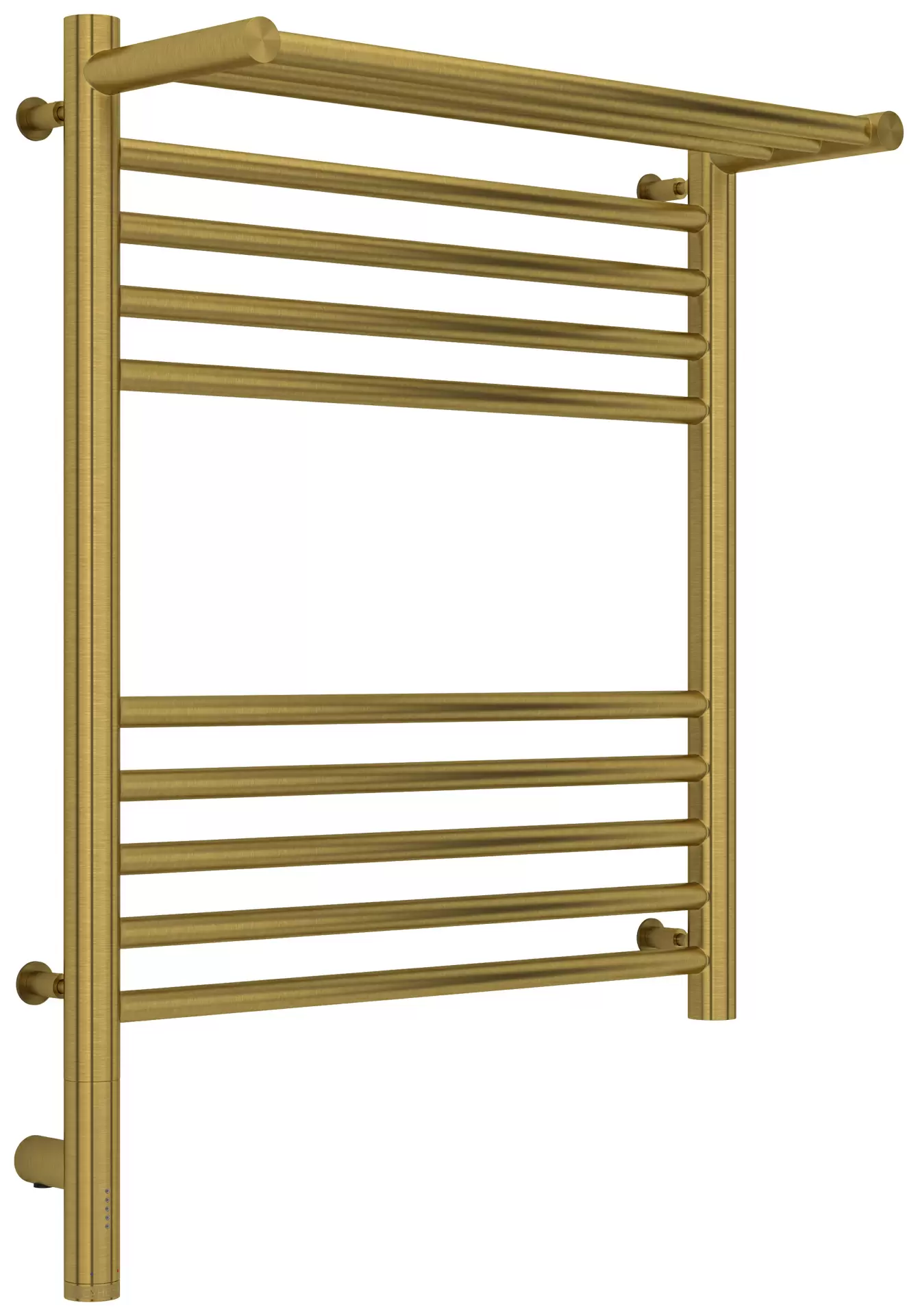 Полотенцесушитель электрический Сунержа Богема с полкой 3.0 600х500 / МЭМ левый Состаренная латунь