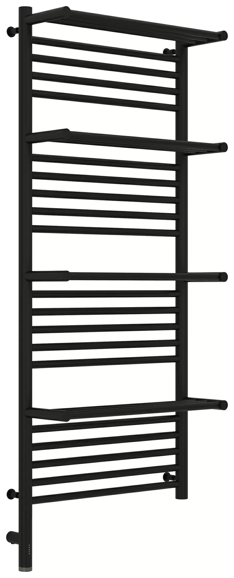 Полотенцесушитель электрический Сунержа Богема с 4 полками 3.0 1200х500 / МЭМ левый Матовый чёрный