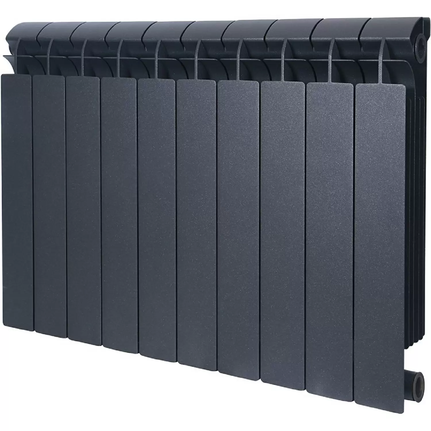 Радиатор биметаллический Global Style Plus 500 / grigio scuro opaco / черный, 10 секций