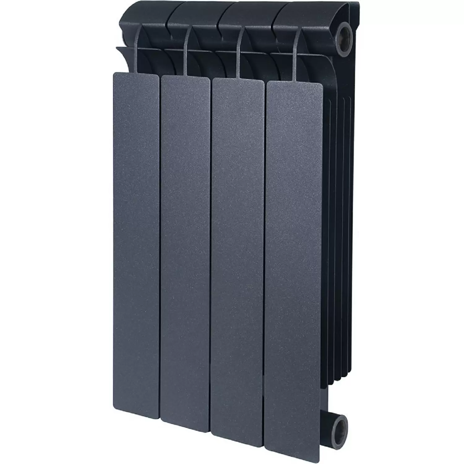 Радиатор биметаллический Global Style Plus 500 / grigio scuro opaco / черный, 4 секции