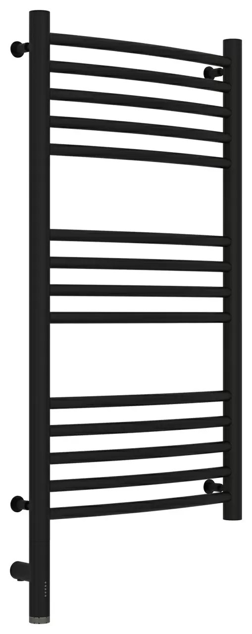 Полотенцесушитель электрический Сунержа Богема 3.0 выгнутая 800х400  МЭМ левый Матовый чёрный