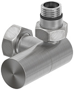 Вентиль Сунержа 3D правый (цилиндр) G 1/2" НР х G 3/4" НГ (Сатин)