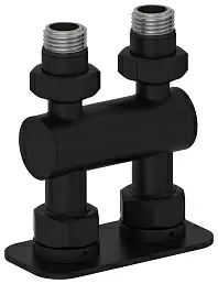 Модуль Сунержа 2х1/2" прямой EU50 (Матовый черный)