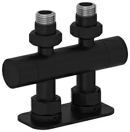 Вентиль 2х1/2" Сунержа прямой скрытый-скрытый EU50 (Матовый черный)