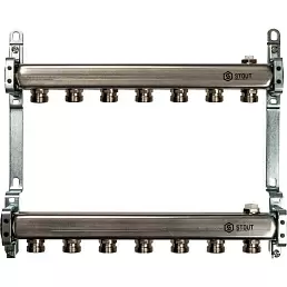 Коллектор Stout из нержавеющей стали для радиаторной разводки 7 вых.