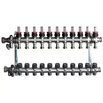 Коллектор Oventrop "Multidis SF" на 10 контуров с регулирующими вставками и расходомерами