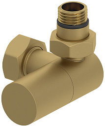 Вентиль Сунержа 3D правый (цилиндр) G 1/2" НР х G 3/4" НГ (Матовое Золото)
