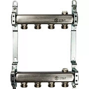 Коллектор Stout из нержавеющей стали для радиаторной разводки 4 вых.