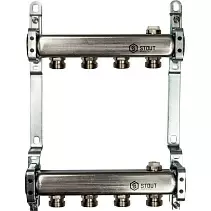 Коллектор Stout из нержавеющей стали для радиаторной разводки 4 вых.