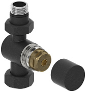 Вентиль Сунержа прямой (под шестигранник) G 1/2" НР х G 3/4" НГ (Тёмный титан муар)