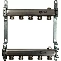 Коллектор Stout из нержавеющей стали для радиаторной разводки 5 вых.