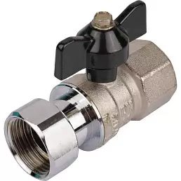 Кран шаровой Stout с накидной гайкой, ВР/накидная гайка, ручка бабочка 3/4"x3/4"