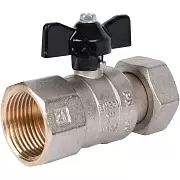 Кран шаровой Stout с накидной гайкой, ВР/накидная гайка, ручка бабочка 1"x1"