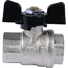 Кран шаровой Bugatti Oregon прямой В-В 1/2", ручка-бабочка, арт.03020062