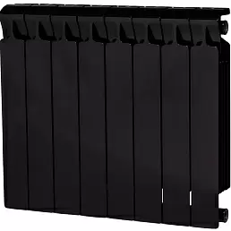 Радиатор биметаллический Rifar Monolit 500 Антрацит / RAL 9005 / 4 секции