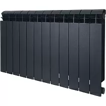 Радиатор биметаллический Global Style Plus 500 / grigio scuro opaco / черный, 12 секций
