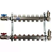 Коллектор Stout из нержавеющей стали в сборе, с регулирующими вставками 7 вых.