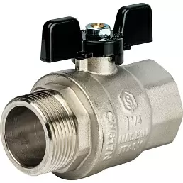 Кран шаровой Stout полнопроходной, ВР/НР, ручка бабочка 1 1/4"
