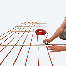 Монтаж нагревательного кабеля для тёплого пола, м2