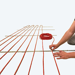 Монтаж нагревательного кабеля для тёплого пола, м2