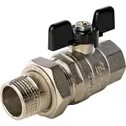 Кран шаровой Stout полнопроходной с американкой, ВР/НР, ручка бабочка 1"