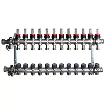 Коллектор Oventrop "Multidis SF" на 12 контуров с регулирующими вставками и расходомерами