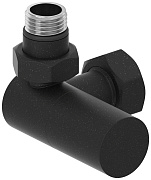 Вентиль Сунержа 3D левый (цилиндр) G 1/2" НР х G 3/4" НГ (Тёмный титан муар)