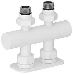 Вентиль 2х1/2" Сунержа прямой скрытый-скрытый EU50 (Матовый белый)