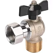 Кран шаровой Stout с накидной гайкой угловой, НР/накидная гайка, ручка бабочка 3/4"x3/4"