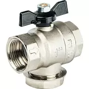 Кран шаровой Stout с фильтром 1", ручка-бабочка