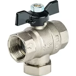 Кран шаровой Stout с фильтром 3/4", ручка-бабочка