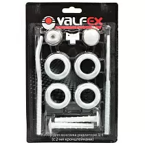 Монтажный комплект для радиатора Valfex 3/4" белый с двумя кронштейнами