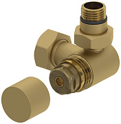 Вентиль Сунержа 3D правый (под шестигранник) G 1/2" НР х G 3/4" НГ (Матовое Золото)