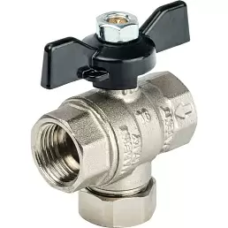 Кран шаровой Stout с фильтром 1/2", ручка-бабочка