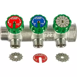 Регулируемый коллектор Far Multifar 1" с 3 отводами 1/2" НР