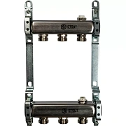 Коллектор Stout из нержавеющей стали для радиаторной разводки 3 вых.