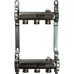 Коллектор Stout из нержавеющей стали для радиаторной разводки 3 вых.