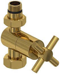 Вентиль Сунержа прямой (крест) G 1/2" НР х G 3/4" НГ (Золото)