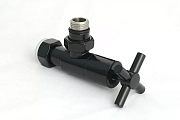 Вентиль Сунержа угловой (крест) G 1/2" НР х G 3/4" НГ (RAL 9011 Графитовый чёрный)