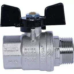 Кран шаровой Bugatti Oregon прямой Н-В 1", ручка-бабочка, арт.03070070