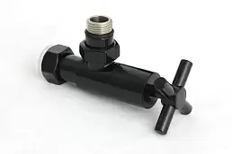 Вентиль Сунержа угловой (крест) G 1/2" НР х G 3/4" НГ (RAL 9005 Глубокий черный)