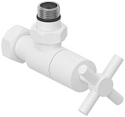 Вентиль Сунержа угловой (крест) G 1/2" НР х G 3/4" НГ (Матовый белый)