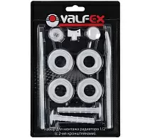 Монтажный комплект для радиатора Valfex 1/2" белый с двумя кронштейнами