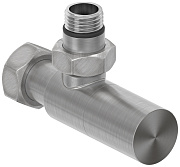 Вентиль Сунержа угловой (цилиндр) G 1/2" НР х G 3/4" НГ (Сатин)