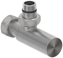 Вентиль Сунержа угловой (цилиндр) G 1/2" НР х G 3/4" НГ (Сатин)