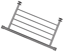 Полка прямая 4П (L - 370 мм) н/ж для ДР "СУНЕРЖА" (Черный хром)