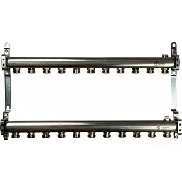 Коллектор Stout из нержавеющей стали для радиаторной разводки 11 вых.