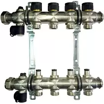Коллектор Oventrop "Multidis SF" на 4 контура с регулирующими вставками