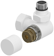 Вентиль Сунержа 3D правый (под шестигранник) G 1/2" НР х G 3/4" НГ (Матовый белый)