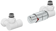 Автоматический терморегулятор Сунержа 3D правый 1/2" НР х 3/4" НГ (матовый белый - хром)